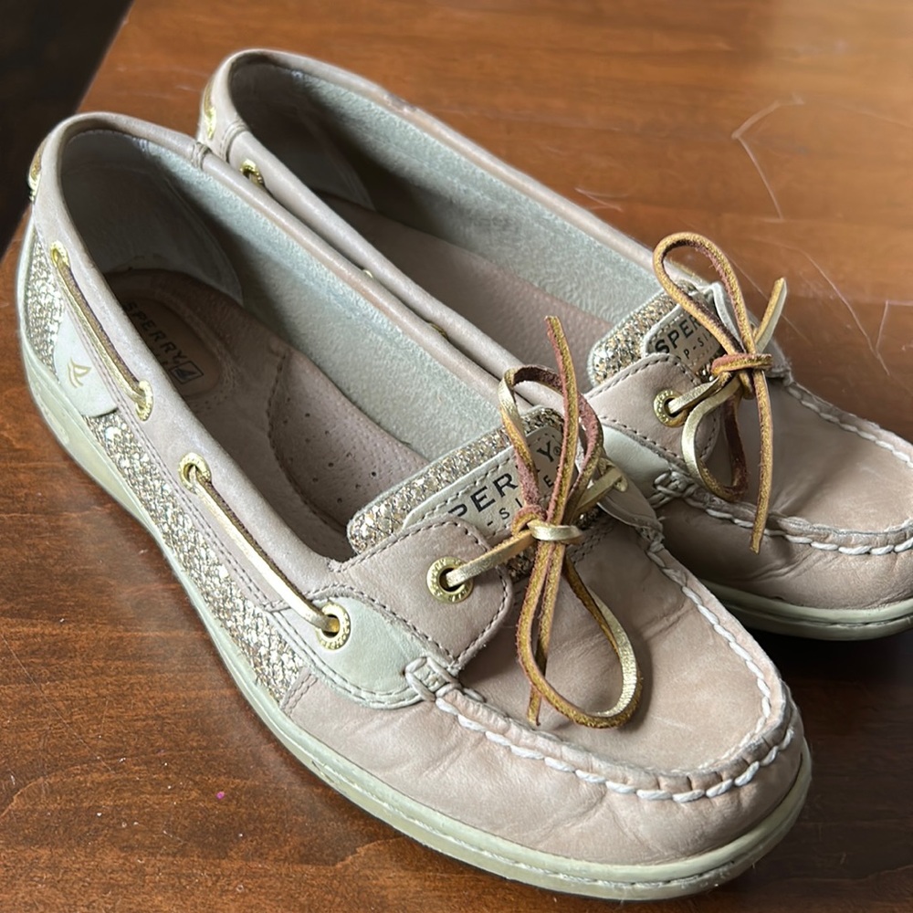 Sperry Top Siders beige with gold